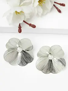 AVANT-GARDE PARIS Sterling Silver-Plated Pearls Beaded Floral Studs