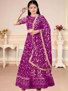 F Plus Fashion Purple Net Lehenga Choli
