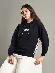 Tommy Hilfiger Women Cotton Printed Long Sleeves Hooded Sweatshirt