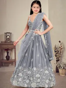 F Plus Fashion Grey Net Lehenga Choli