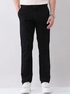 AD By Arvind Men Checked Self Design Slim Fit Mid-Rise Chinos