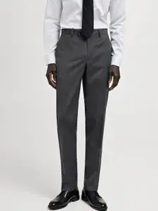 MANGO MAN Mid-Rise Slim Fit Formal Trousers