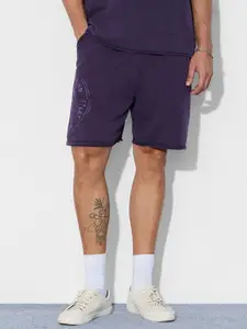 The Souled Store Men Typography Printed Regular Fit Mid-Rise Bermuda Shorts