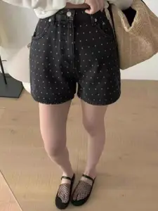 StyleCast x Revolte Women Printed Mid-Rise Shorts