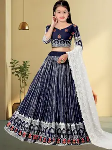 F Plus Fashion Blue Net Lehenga Choli