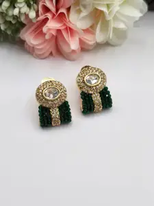 The Jewellery Tale Stainless Steel Gold Plated Artificial Stones Studded Studs