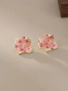 VAGHBHATT Gold Plated Enamelled Floral Studs