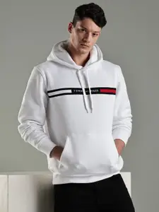 Tommy Hilfiger Europe Men Brand Logo Printed Hooded Pullover