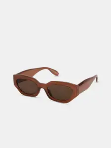 Vero Moda Women Brown Lens & Brown Oval Sunglasses