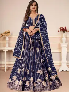 F Plus Fashion Black Net Lehenga Choli