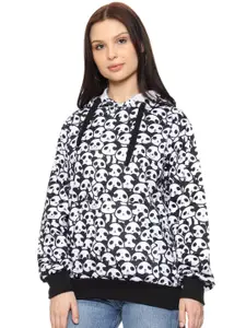 SXV STYLE Women Graphic Printed Hooded Pullover Sweatshirt