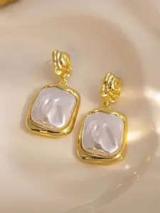 AVANT-GARDE PARIS Gold-Plated Pearls Studded Square Drop Earrings