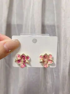VAGHBHATT Gold Plated Enamelled Floral Studs