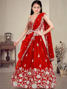 F Plus Fashion Orange Net Lehenga Choli