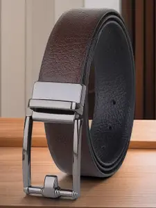 Provogue Men Textured Leather Reversible Formal Belt