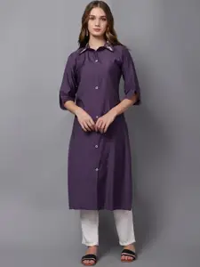 4u Fashion Women Purple Solid Kurta