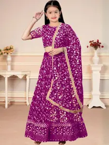 F Plus Fashion Purple Net Lehenga Choli