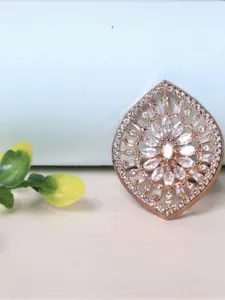 FASHION EMPIRE  Gold-Plated Brass Cubic Zirconia Ring