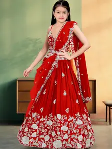 F Plus Fashion Red Net Lehenga Choli
