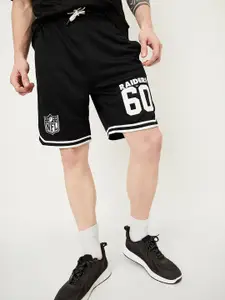 max Men Graphic Printed Regular Fit Mid-Rise Sports Shorts