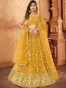 F Plus Fashion Black Net Lehenga Choli