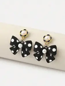 AVANT-GARDE PARIS Artificial Beaded Bow Shaped Drop Earrings