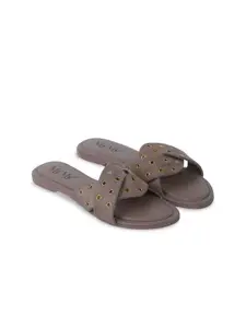 MyMy footwear Women Open Toe Flats with Laser Cuts