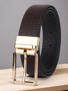 Provogue Men Textured Leather Reversible Formal Belt