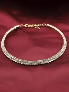 APUNKA D FASHION Gold-Plated Artificial Stones Necklace