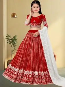 F Plus Fashion Maroon Net Lehenga Choli