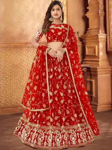 F Plus Fashion Black Net Lehenga Choli