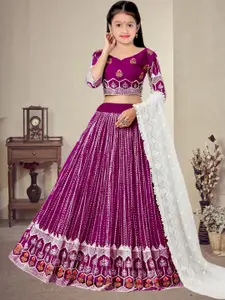 F Plus Fashion Purple Net Lehenga Choli