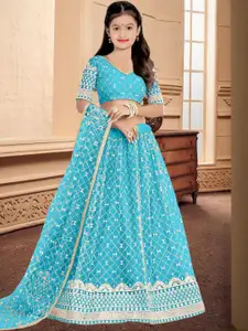 F Plus Fashion Blue Net Lehenga Choli
