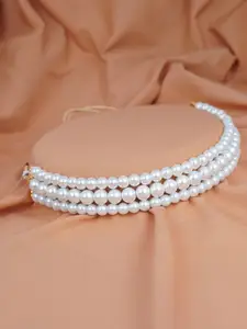 APUNKA D FASHION Pearls Beaded Statement Necklace