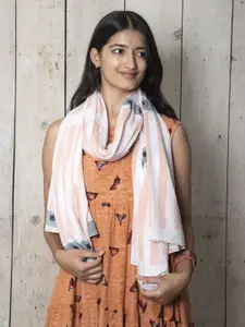 Contrast Living Women Striped Cotton Scarf