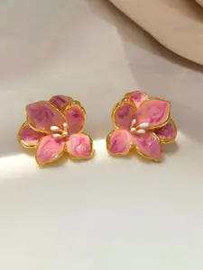 VAGHBHATT Gold Plated Enamelled Floral Studs