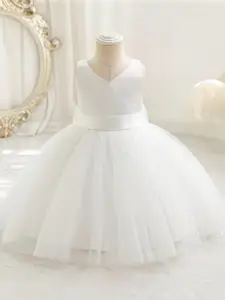 Shoryam Fashion White Fit & Flare Tulle Dress