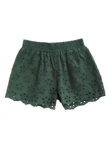 Cherry Crumble Girls Schiffli Embroidery Pure Cotton Shorts