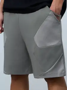 The Souled Store Men Colourblocked Regular Fit Mid-Rise Bermuda Shorts