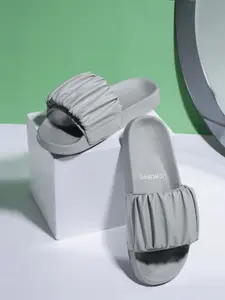 CHUPPS Womens Ruffle Grey Casual Slider