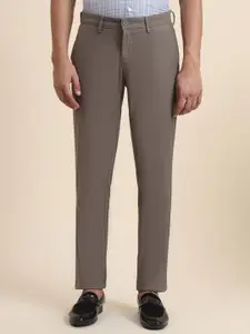 JADE BLUE Men Slim Fit Cotton Trousers