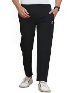 SLF INDIA Men Printed Brand Logo Side Striped Mid-Rise Track Pant