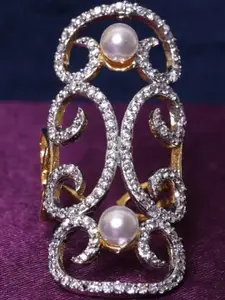 FASHION EMPIRE Brass American Diamond Ring