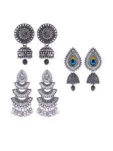 Sangria Silver-Plated Alloy Jhumkas
