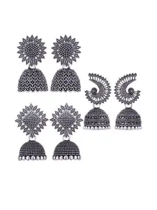 Sangria Silver-Plated Alloy Jhumkas