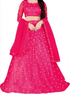 F Plus Fashion Pink Net Lehenga Choli
