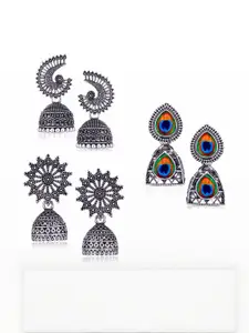 Sangria Silver-Plated Alloy Jhumkas