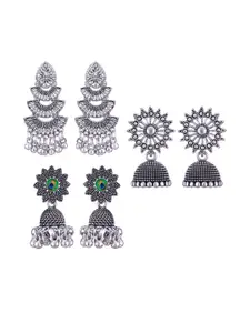 Sangria Silver-Plated Alloy Jhumkas