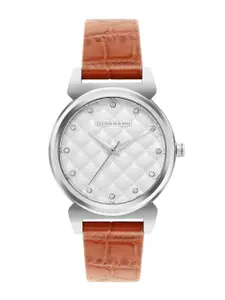GIORDANO Women Dial & Leather Textured Straps Analogue Watch 2794-02X
