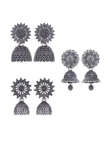 Sangria Silver-Plated Alloy Jhumkas